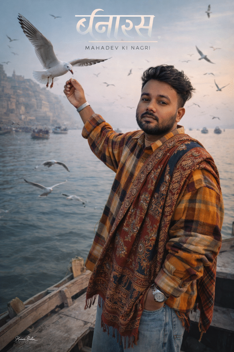 Ultra-Realistic AI Portrait at Banaras (Ganga Ghat) – Same Face Cinematic Prompt Guide